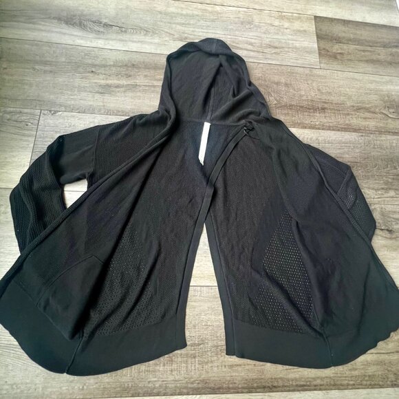 Lululemon Still Movement Open Split Back Hooded Knit Cardigan Yoga Athleisure - Picture 5 of 7